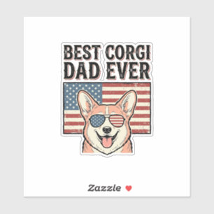Best Corgi Dad Ever Patriotic Vintage Dog Shirt_1