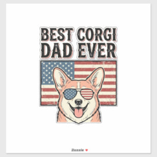 Best Corgi Dad Ever Patriotic Vintage Dog Shirt_1