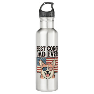 Best Corgi Dad Ever Patriotic Vintage Dog Shirt_1 710 Ml Water Bottle