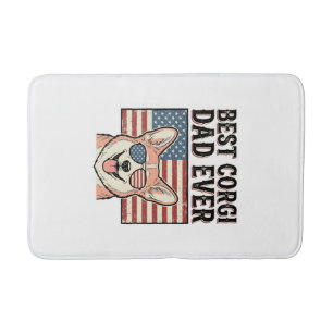 Best Corgi Dad Ever Patriotic Vintage Dog Shirt_1 Bath Mat