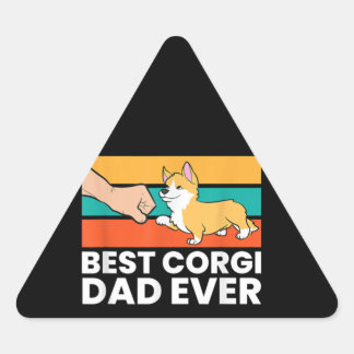 Best Corgi Dad Ever Triangle Sticker