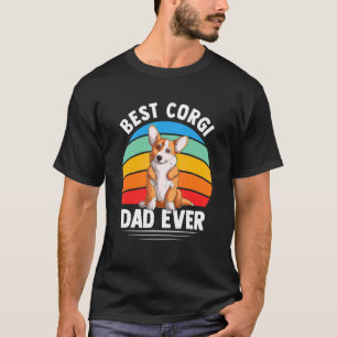 Best Corgi Dad Ever Vintage Dog Owner Animal  Fath T-Shirt