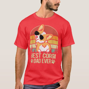 Best Corgi Dad Ever Vintage Funny Dog Lover  T-Shirt