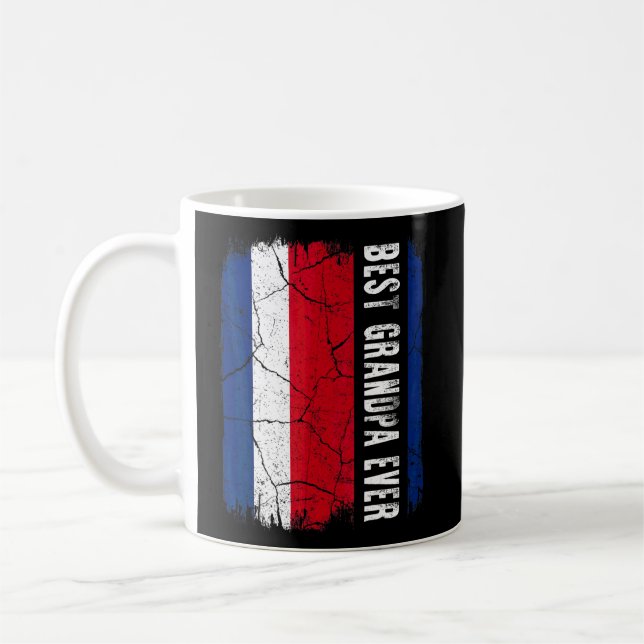 Best Costa Rican Grandpa Ever Costa Rica Flag Fath Coffee Mug (Left)