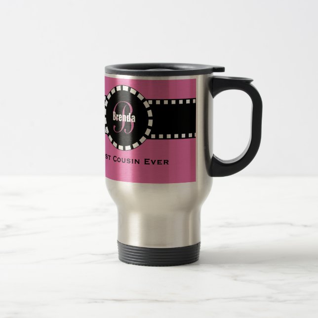 Best COUSIN Ever Monogram Custom Name V03 Travel Mug (Right)