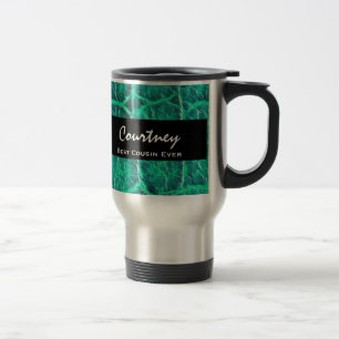 Best COUSIN Ever Teal Green Alligator Print Gift Travel Mug