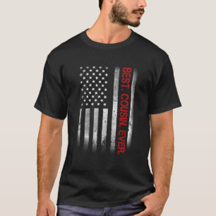 Best Cousin Ever Vintage American Flag  For Dad Pa T-Shirt