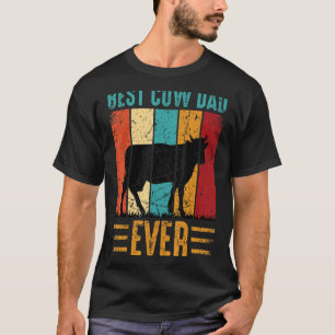 Best Cow Dad Ever Cow Farm Farmer Retro Vintage 60 T-Shirt