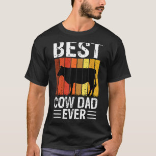 Best Cow Dad Ever Cow Farm Farmer Retro Vintage 60 T-Shirt
