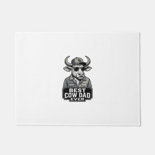 Best Cow Dad Ever Vintage Engraving Design_1 Doormat