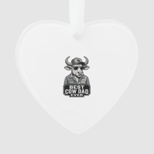 Best Cow Dad Ever Vintage Engraving Design_1 Ornament