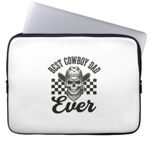 Best Cowboy Dad Skull Western Shirt Design_1 Laptop Sleeve