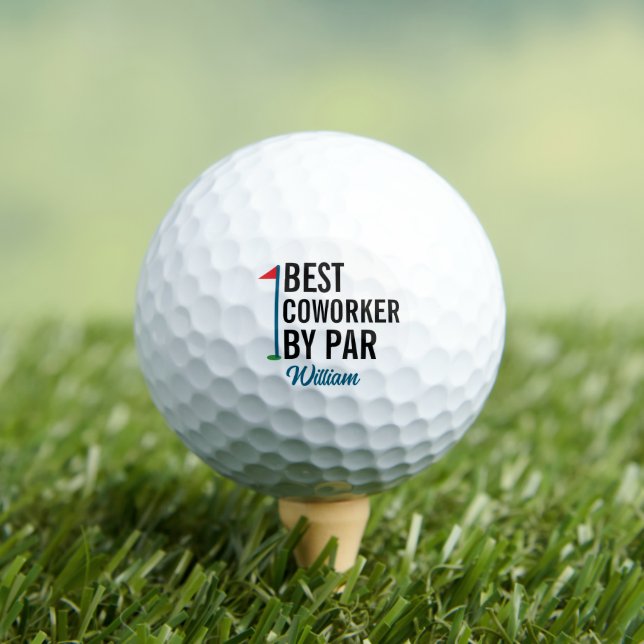 Best Coworker By Par Custom Name Golf Balls (Insitu Tee)