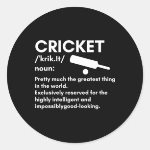 Best Cricket Design For Men Women Sports Sports Te Classic Round Sticker