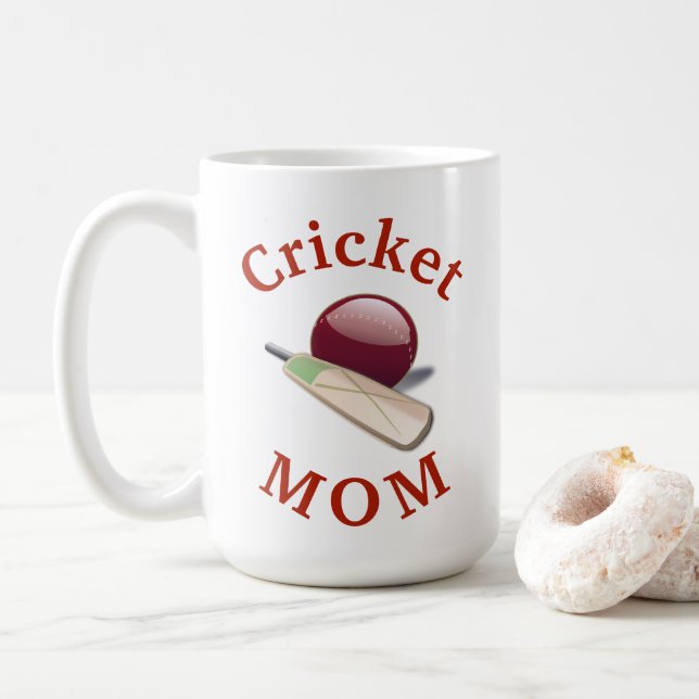 Best "Cricket MOM" Ever! Mother's Day Coffee Mug (With Donut)