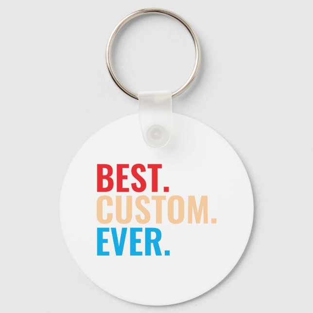 Best custom ever vintage retro Customized text Keychain (Front)