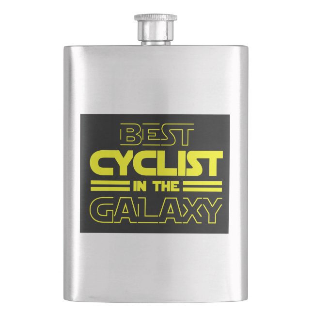 Best Cyclist In The Galaxy Hip Flask (Front)