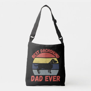 Best dachshund dad ever quote funny crossbody bag