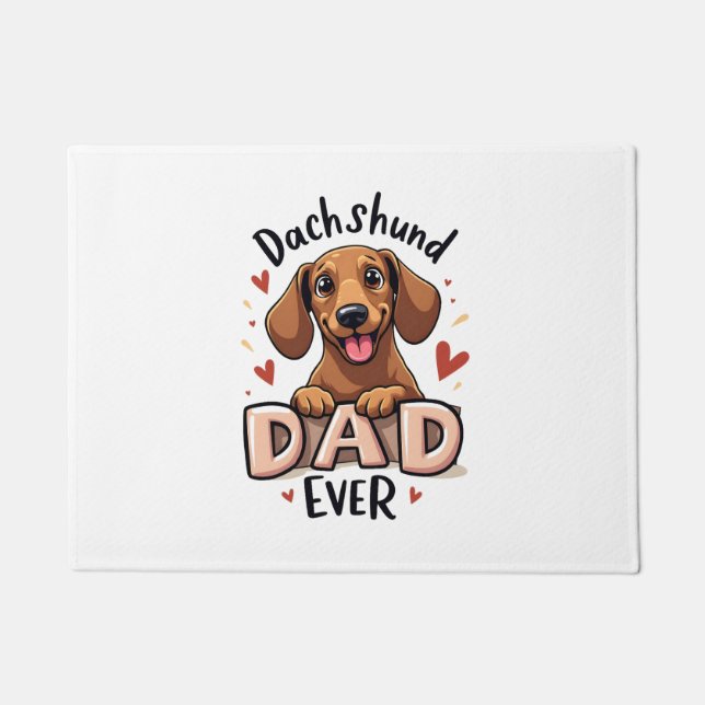 Best Dachshund Dad Ever T Shirt Doormat (Front)
