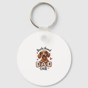 Best Dachshund Dad Ever T Shirt Keychain