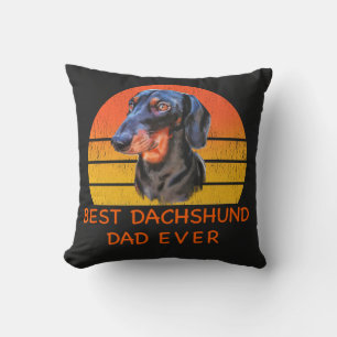 Best dachshund dad ever T-Shirt Throw Pillow