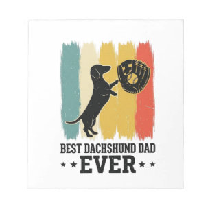 Best Dachshund Dad Ever Vintage Baseball Dog Shirt Notepad