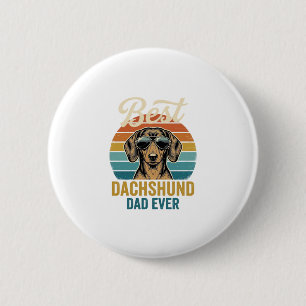 Best Dachshund Dad Ever Vintage Dog Shirt Design_1 2 Inch Round Button