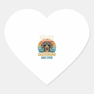 Best Dachshund Dad Ever Vintage Dog Shirt Design_1 Heart Sticker