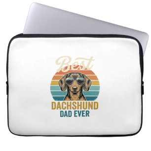 Best Dachshund Dad Ever Vintage Dog Shirt Design_1 Laptop Sleeve