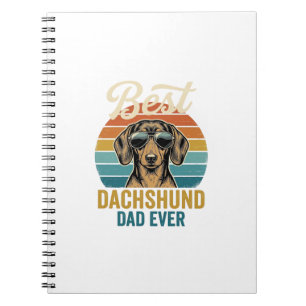 Best Dachshund Dad Ever Vintage Dog Shirt Design_1 Notebook