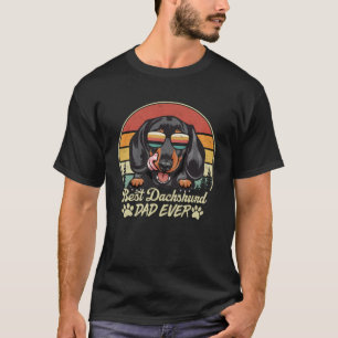 Best Dachshund Dad Ever Vintage Retro Dog Fathers  T-Shirt