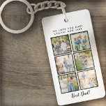 Best Dad 6 Photos Custom Message White Keychain<br><div class="desc">Best dad script font with 6 family photo slots along with a custom message for your number 1 Dad.</div>
