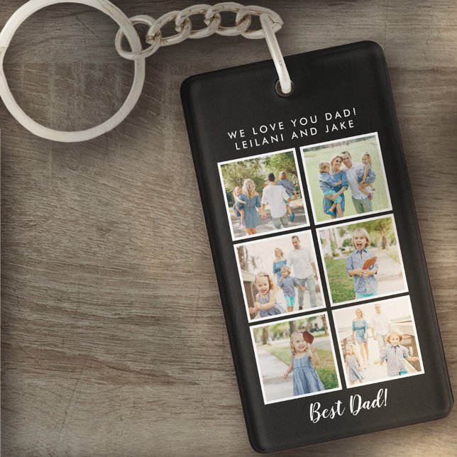 Best Dad! 6 Photos with Custom Message | Keychain (Creator Uploaded)