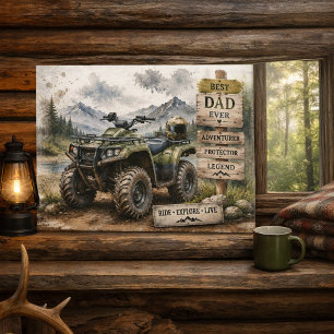 Best Dad Adventure Art Holiday Card