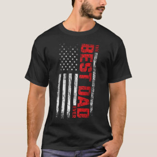Best Dad - American Flag On Back - Best Dad T-Shirt