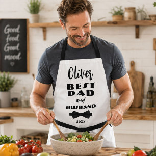 Best Dad and Husband Black Tie Elegant  Apron