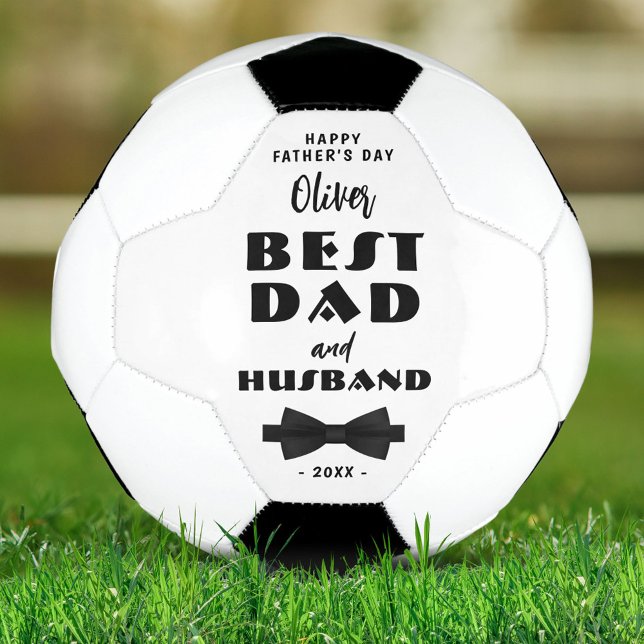 Best Dad and Husband Black Tie Elegant  Soccer Ball (Creator Uploaded)