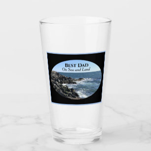 Best Dad Atlantic Blue Ocean Wavy Sea Black Glass