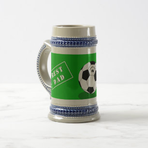 Best Dad, Birthday, Anniversary, Soccer / Football Beer Stein