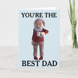 BEST DAD BIRTHDAY GNOME ELF CARD