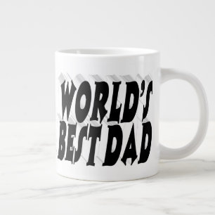Best Dad black 3d text Large Coffee Mug