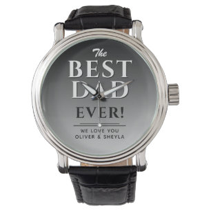 Best Dad Black and White Typography Father`s Day Watch