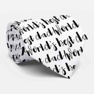 Best Dad Black and White Typography Gift Tie