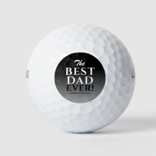 Best Dad Black & White Typography Gradient Fathers Golf Balls