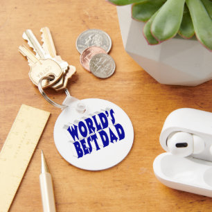 Best Dad blue 3d text  Keychain