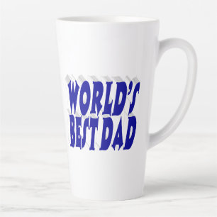 Best Dad blue 3d text Latte Mug