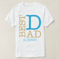 Best Dad Blue Gold Glitter Name Personalized