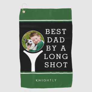 BEST DAD BY A LONG SHOT Photo Personalized Golf Towel