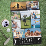 BEST DAD BY PAR 9 Photo Collage Personalized Golf Towel<br><div class="desc">Create a unique photo memory golf towel for the golfer Dad utilizing this easy-to-upload photo collage template with 9 pictures with the suggested funny golf saying title BEST DAD BY PAR and personalized with names or your custom text in white against an editable black background colour. CHANGES: You can change...</div>