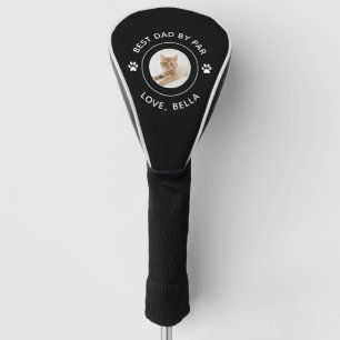 Best Dad By Par Cat Paw Print Photo Text Golf Pun Golf Head Cover